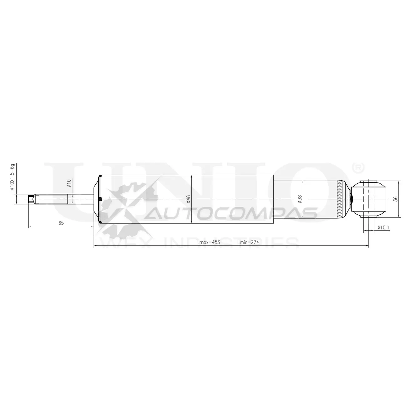 Амортизатор газовый задней подвески UNIO JCF AR2E 1441312562 SAB-10403