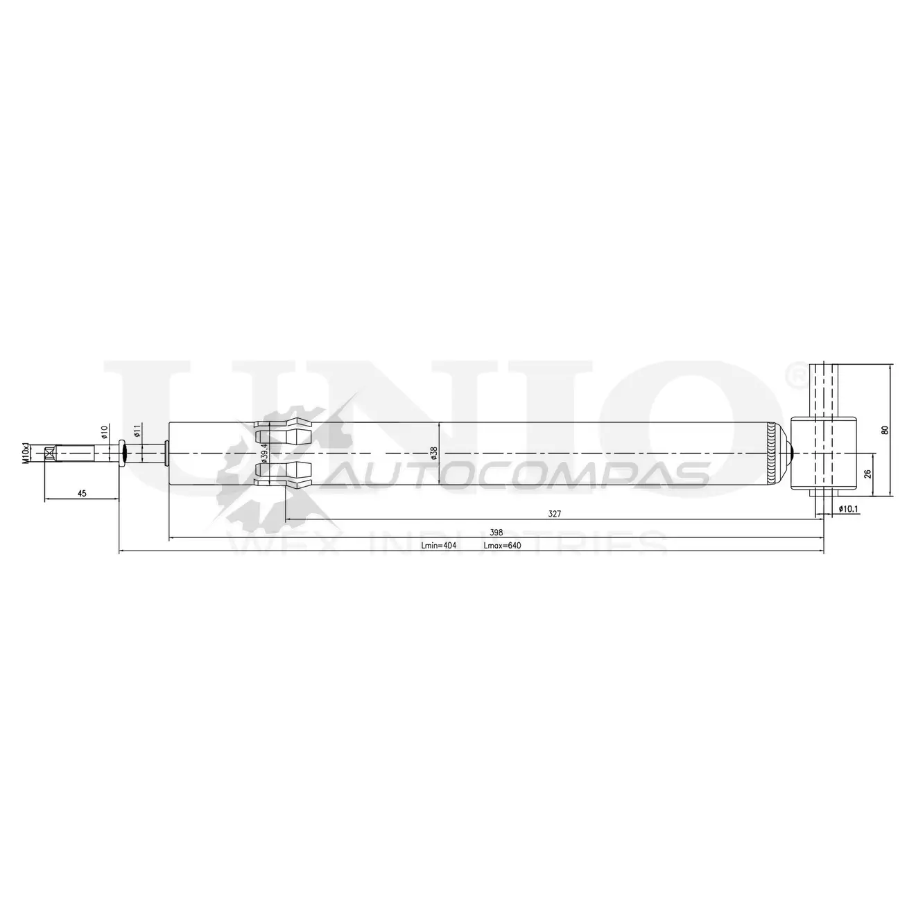 Амортизатор газовый задней подвески UNIO SAB-10443 1441312567 6I0V I