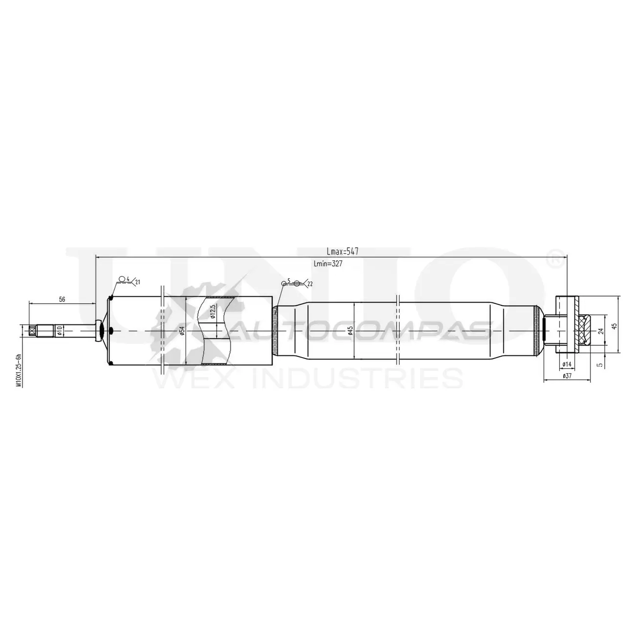 Амортизатор газовый задней подвески UNIO 1KKN 3 1441312582 SAB-10409