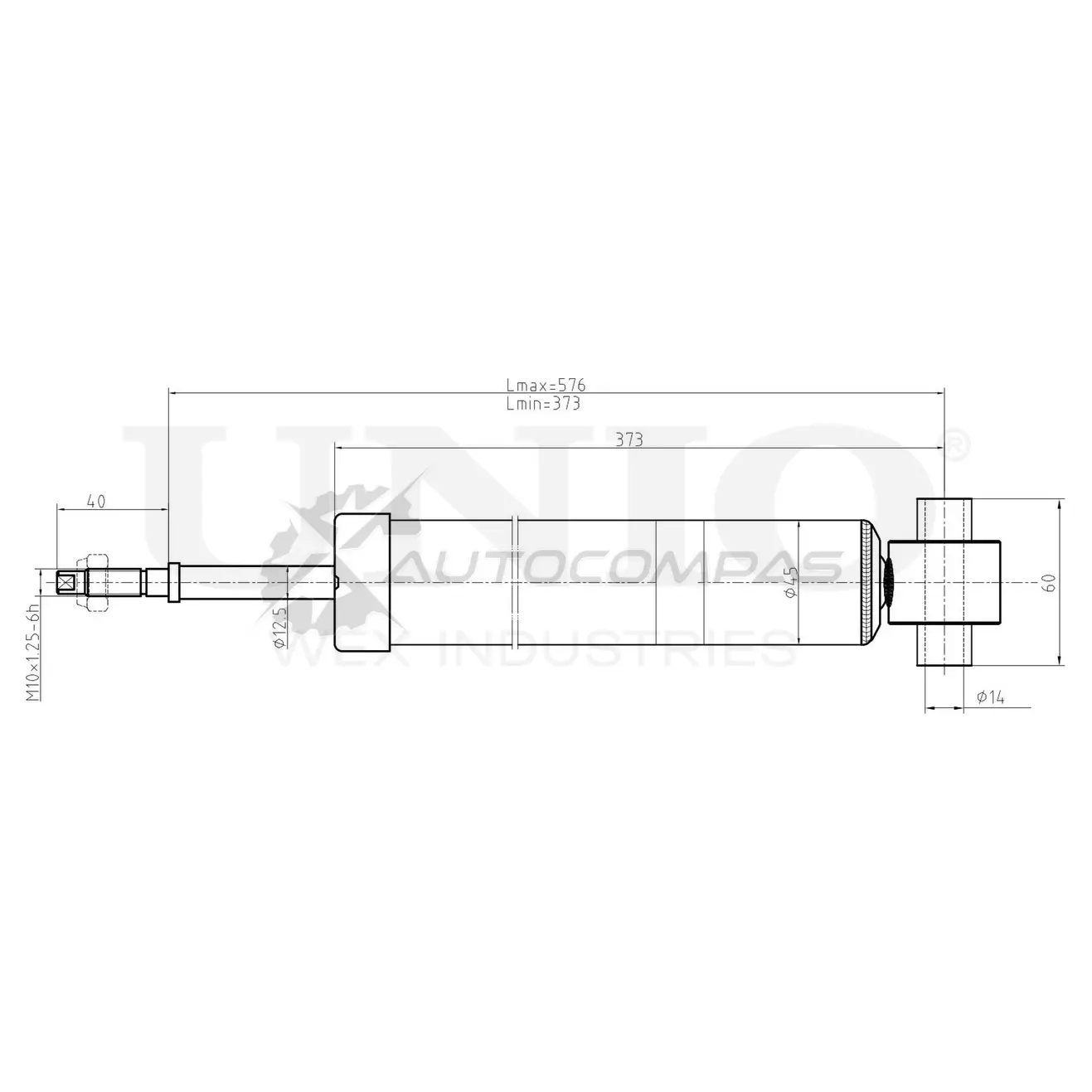 Амортизатор газовый задней подвески UNIO W 76ALQ 1441312583 SAB-10679