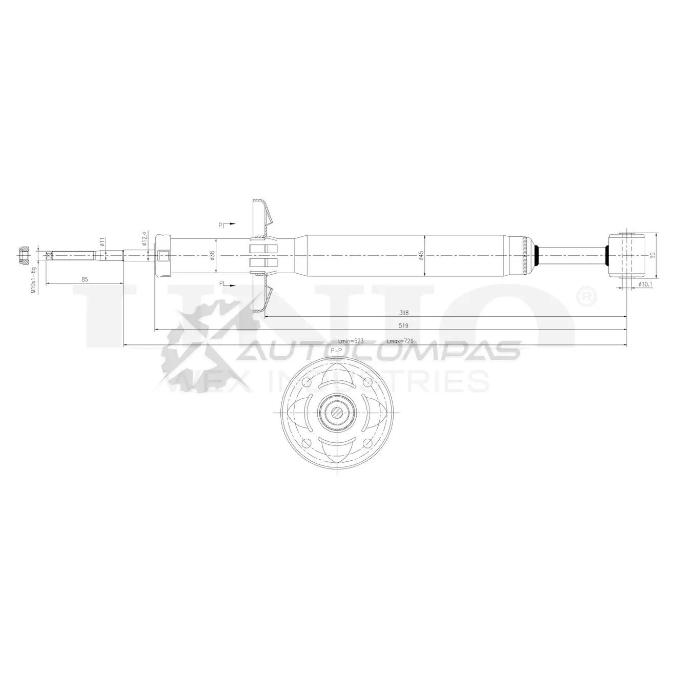 Амортизатор газовый задней подвески UNIO 8P3S I SAB-10784 1441312584