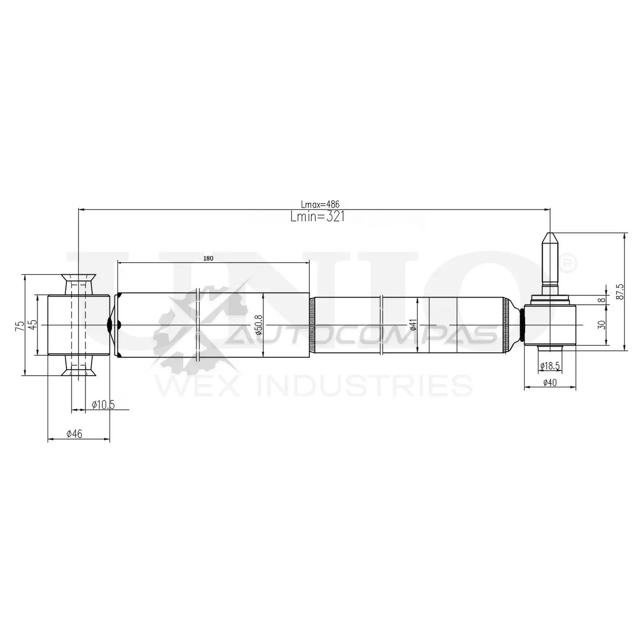 Амортизатор газовый задней подвески UNIO SAB-10450 1441312585 C4 ZIU
