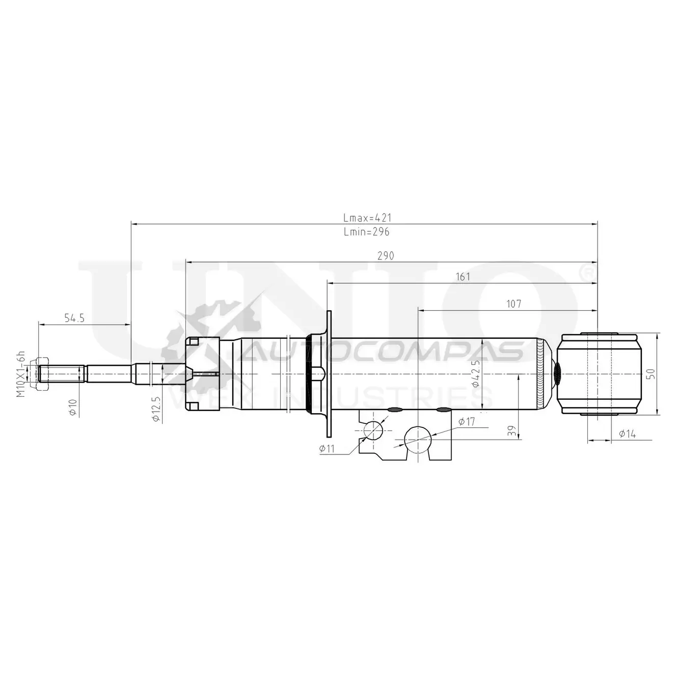 Амортизатор газовый задней подвески UNIO 1441312591 SAB-10540 QK1YH VT