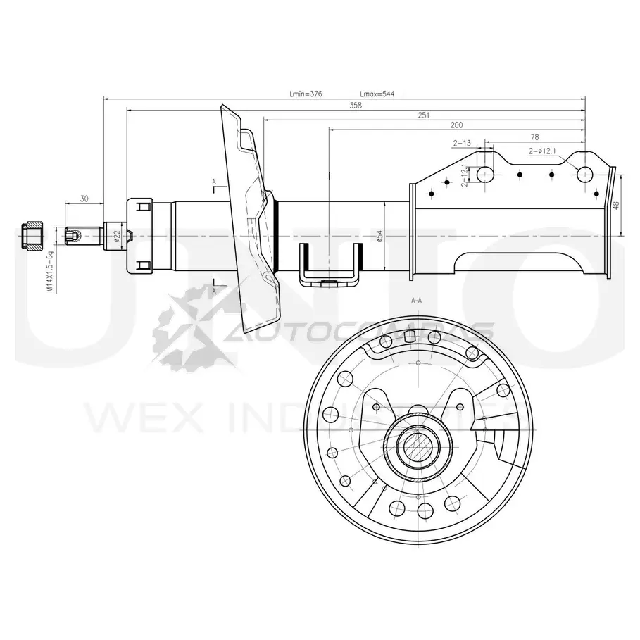 Амортизатор газовый задней подвески UNIO SAB-10549 1441312597 NAUN ZL