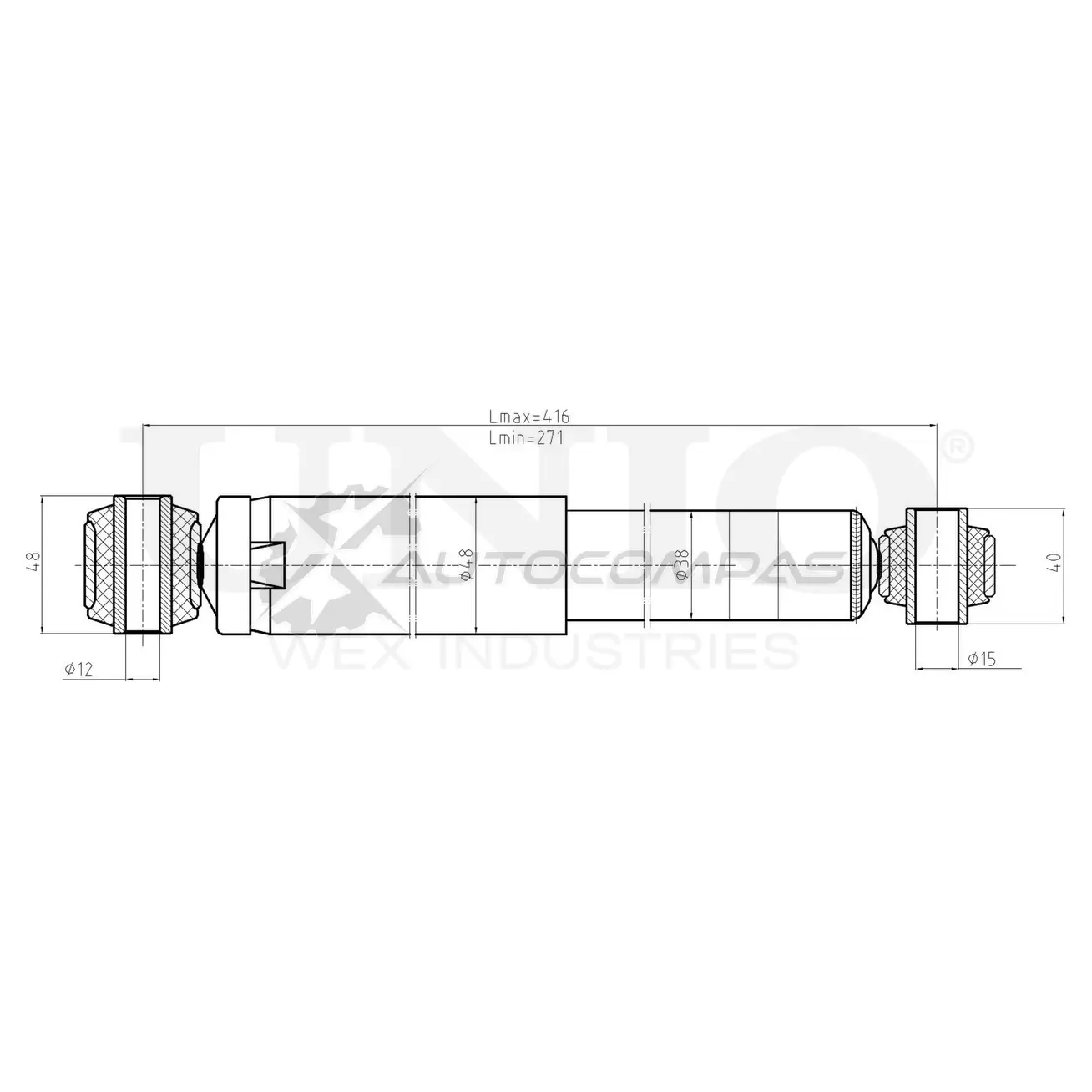 Амортизатор газовый задней подвески UNIO YD 0KQB6 1441312599 SAB-10734
