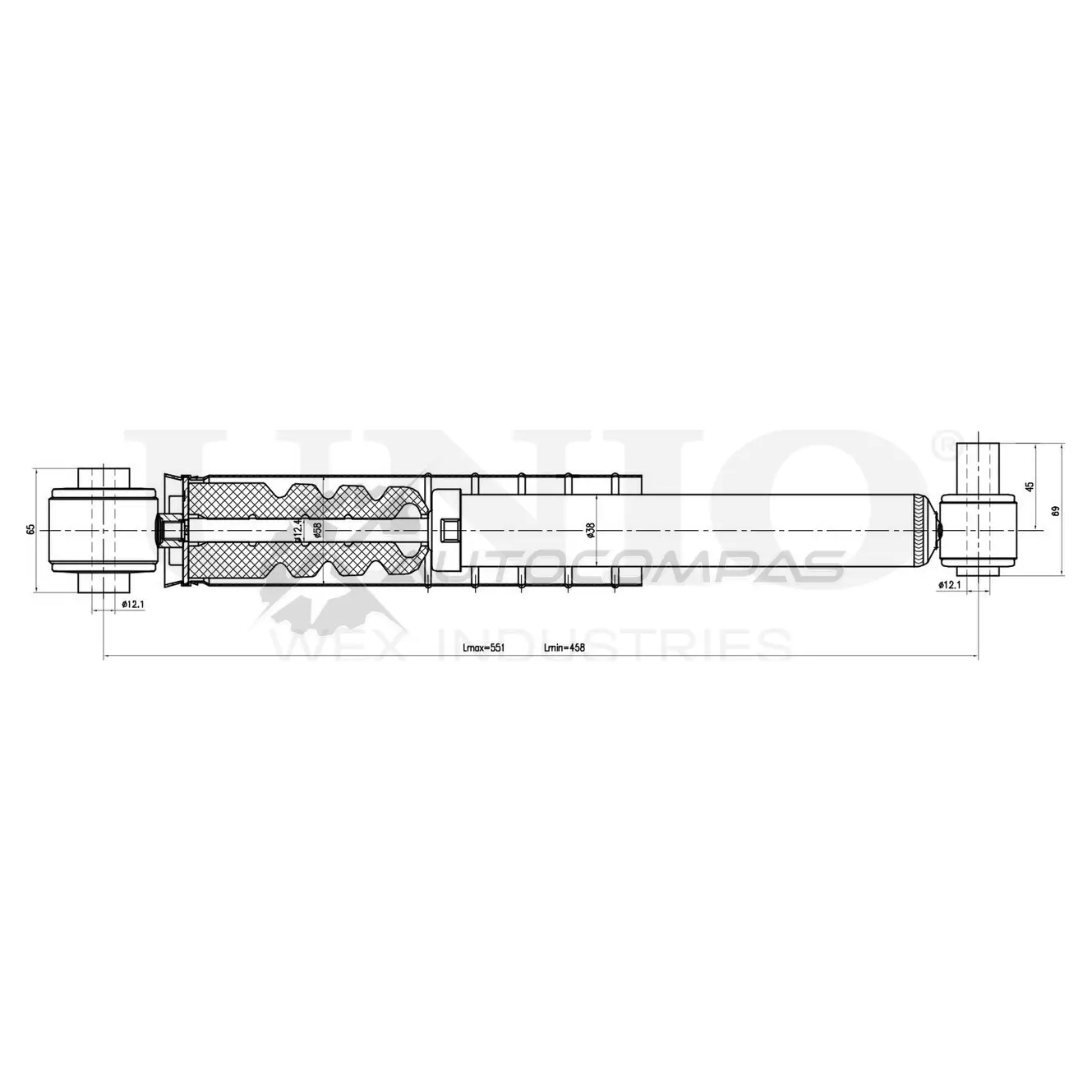 Амортизатор газовый задней подвески UNIO SAB-10654 NC 7QD1 1441312617