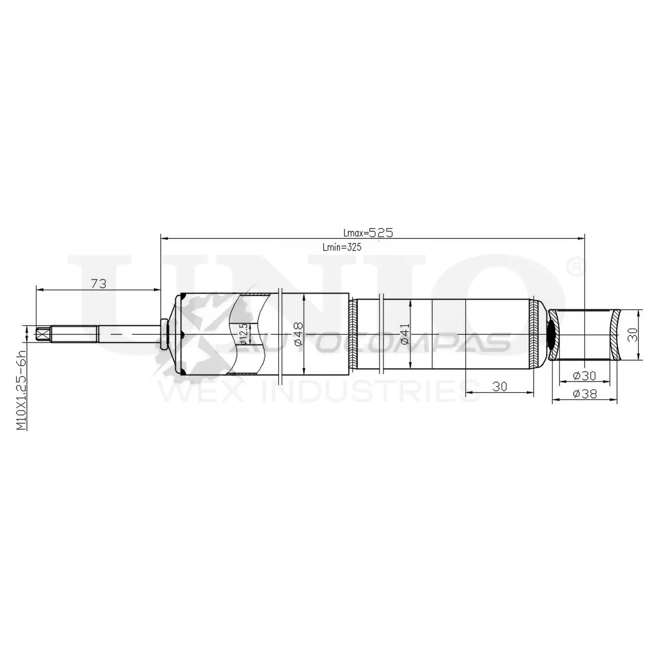 Амортизатор газовый задней подвески UNIO 1441312620 T48H1 Z0 SAB-10632