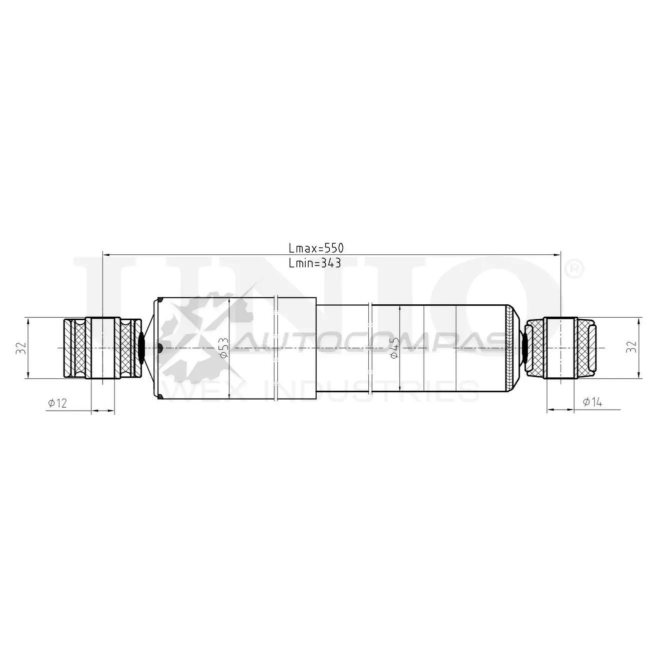 Амортизатор газовый задней подвески UNIO 1441312622 1ZXW XQ SAB-10506