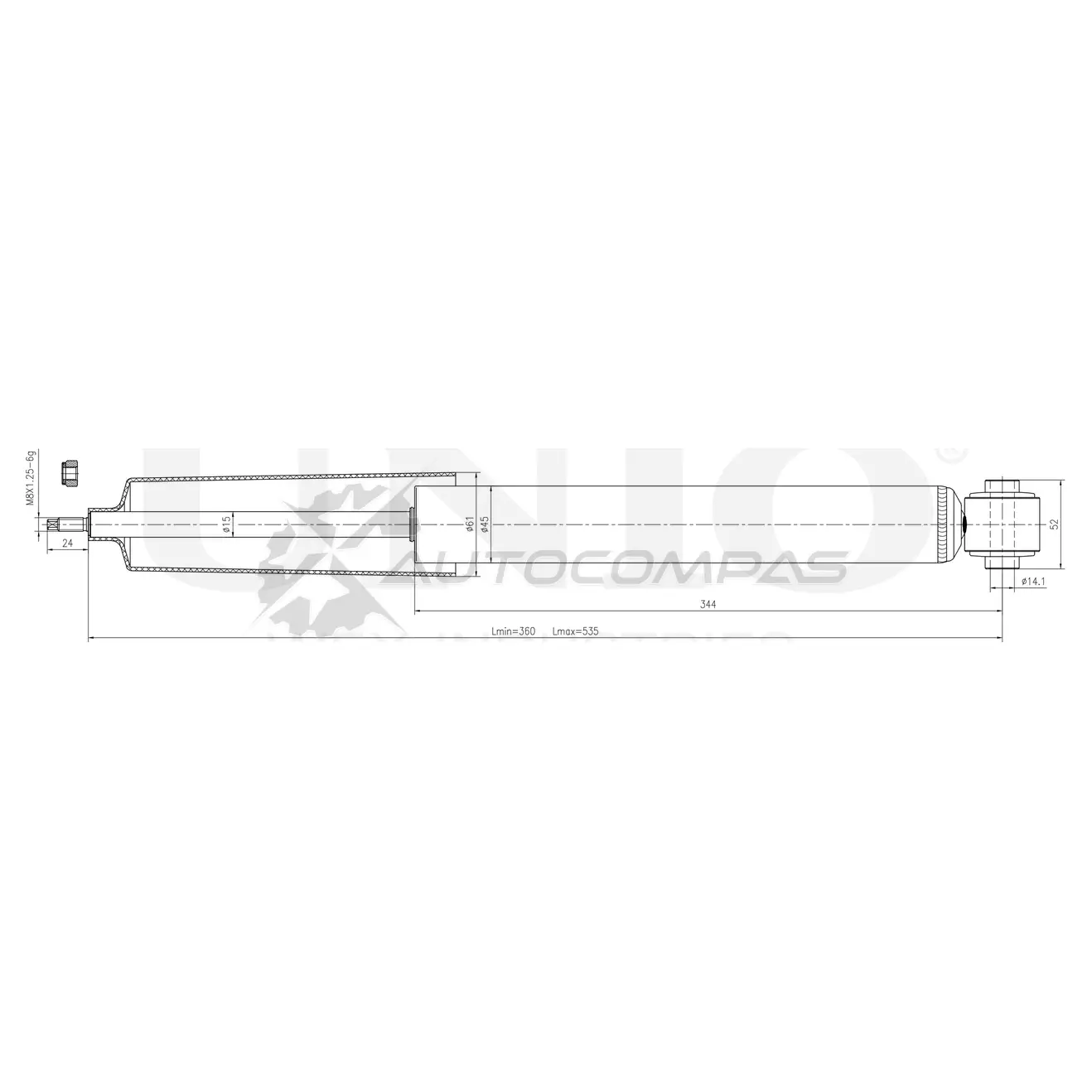 Амортизатор газовый задней подвески UNIO 0 IX60F SAB-10753 1441312629