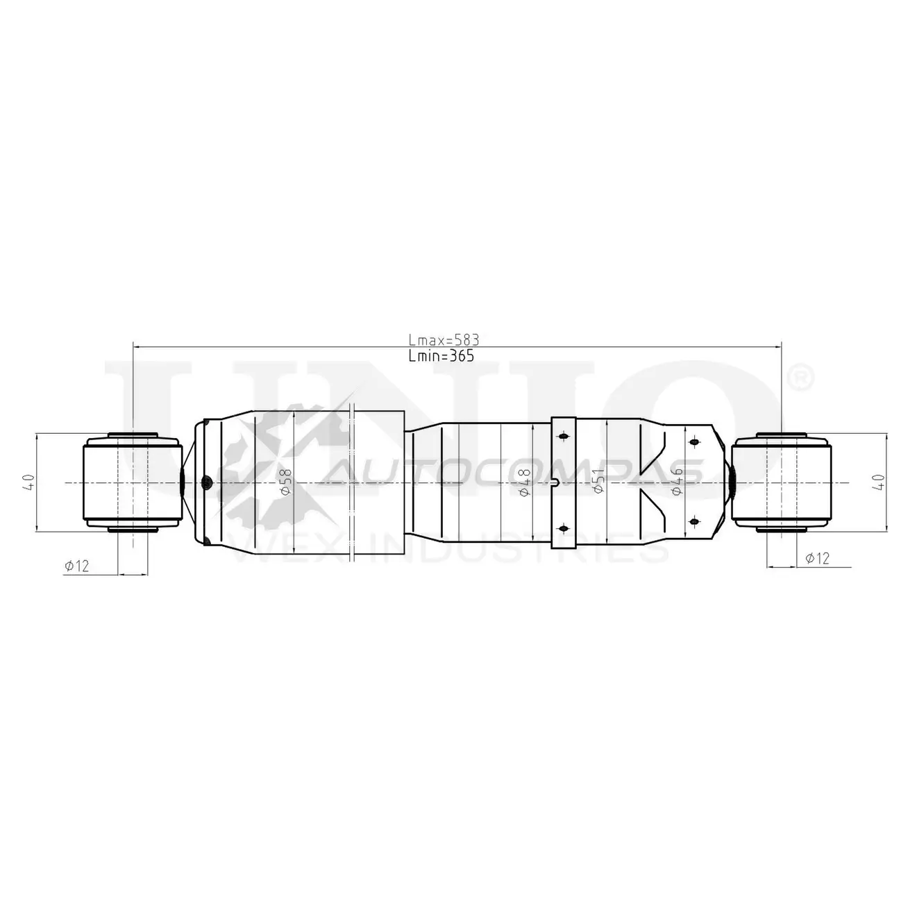 Амортизатор газовый задней подвески UNIO ND Z7RX 1441312634 SAB-10706