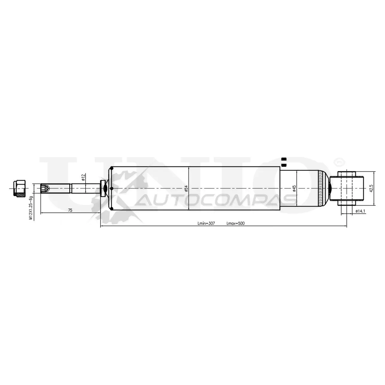 Амортизатор газовый задней подвески UNIO 1441312641 SAB-10438 RIZ 2XC