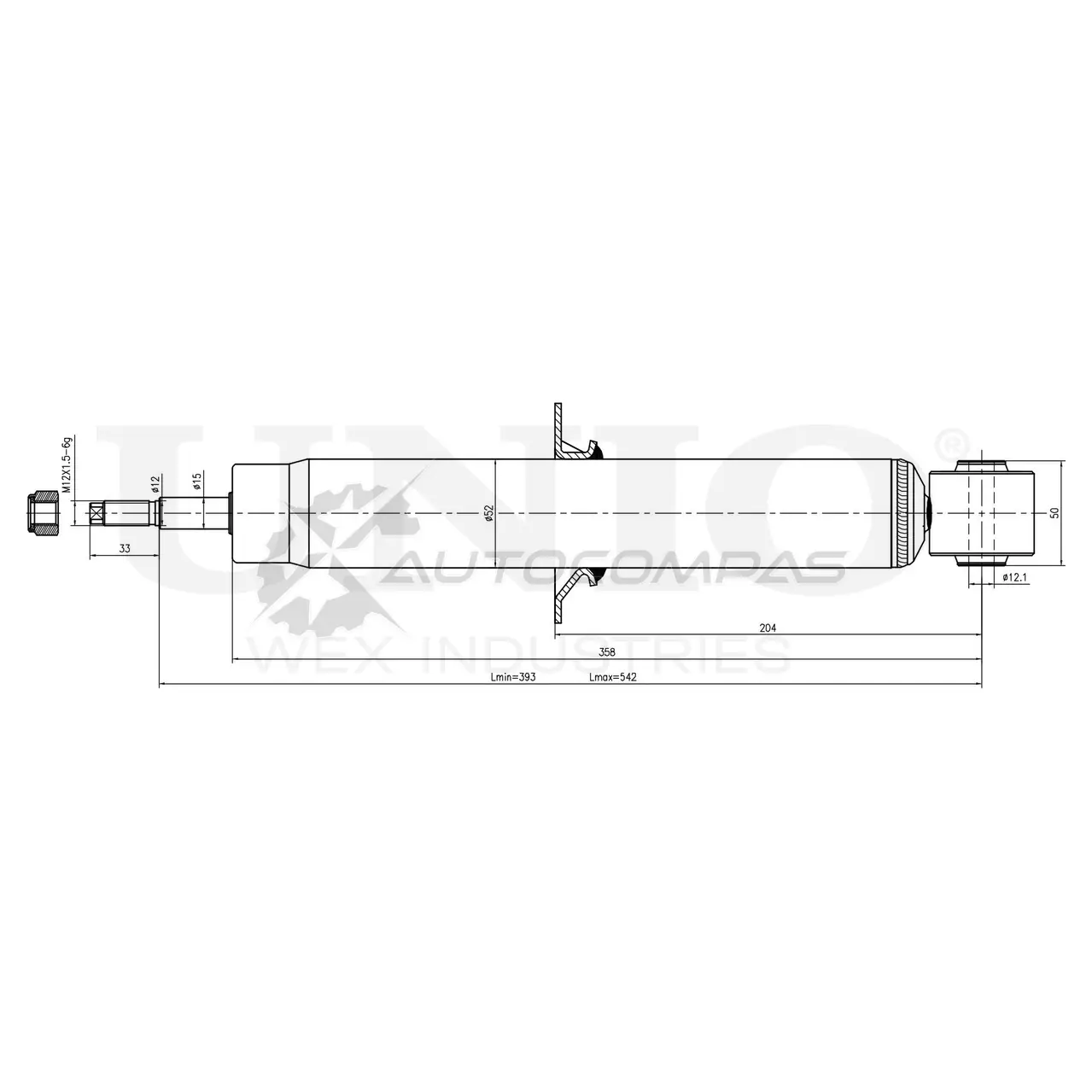 Амортизатор газовый задней подвески UNIO 1441312646 SAB-10741 DB0L P