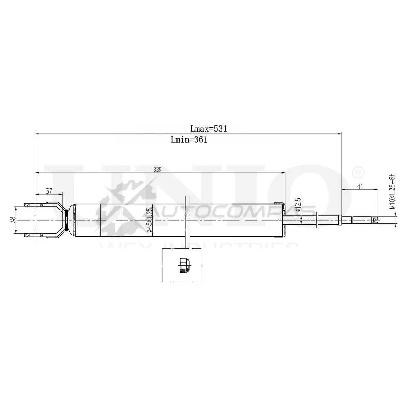 Амортизатор газовый задней подвески UNIO SAB-10429 1441312657 GOZ W7