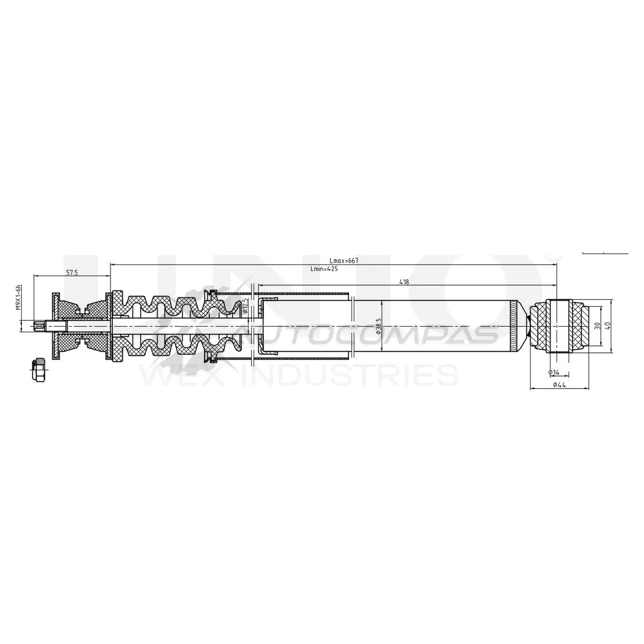 Амортизатор газовый задней подвески UNIO 1441312666 SAB-10660 QZP QGAO