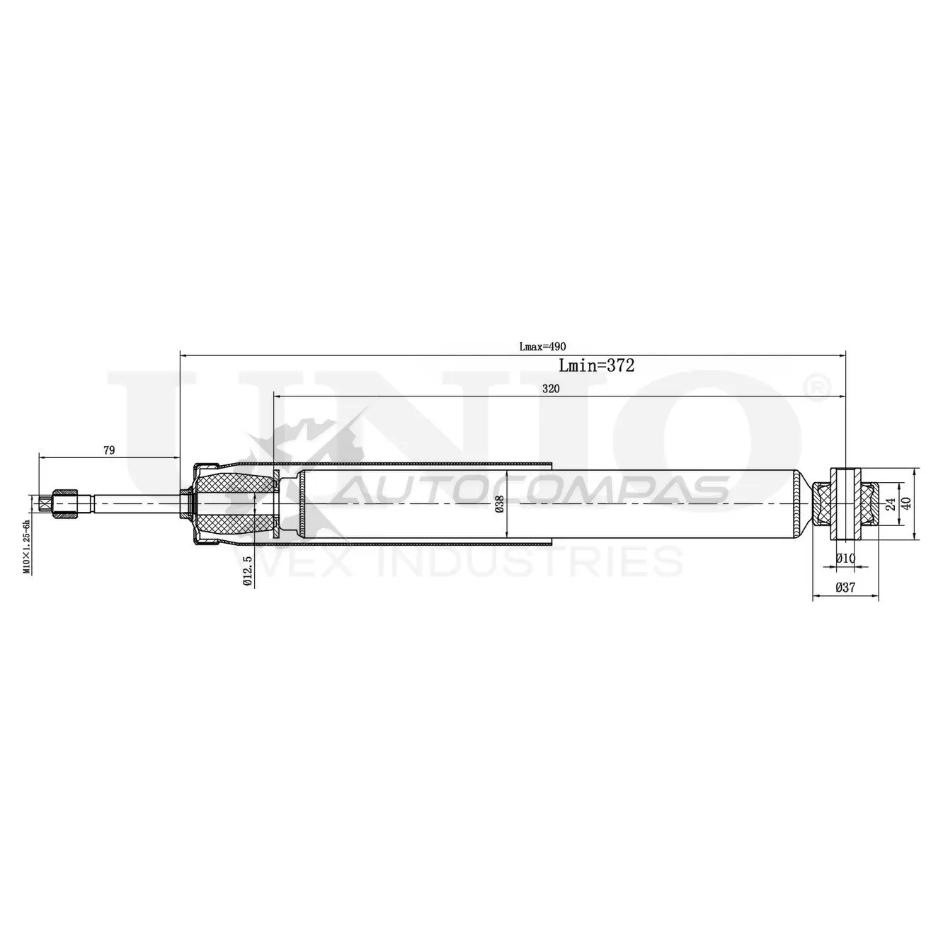 Амортизатор газовый задней подвески UNIO Q6CDK N SAB-10665 1441312673