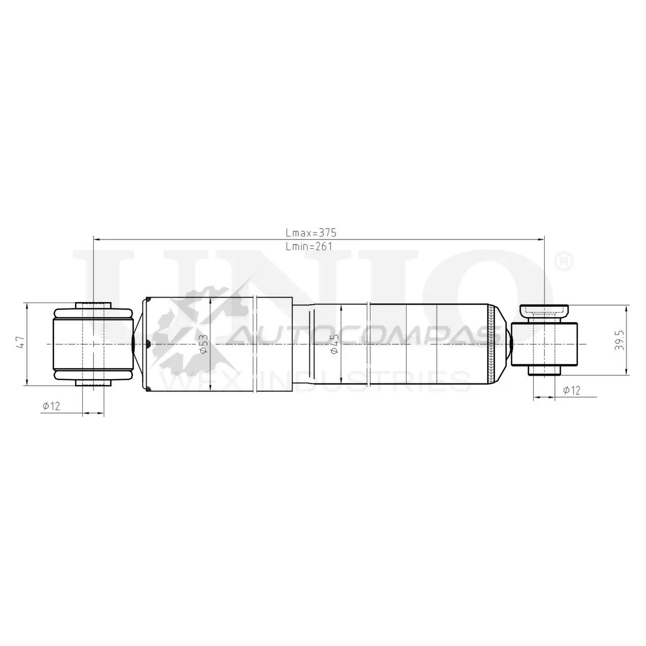 Амортизатор газовый задней подвески UNIO SAB-10681 NLTKE V 1441312681