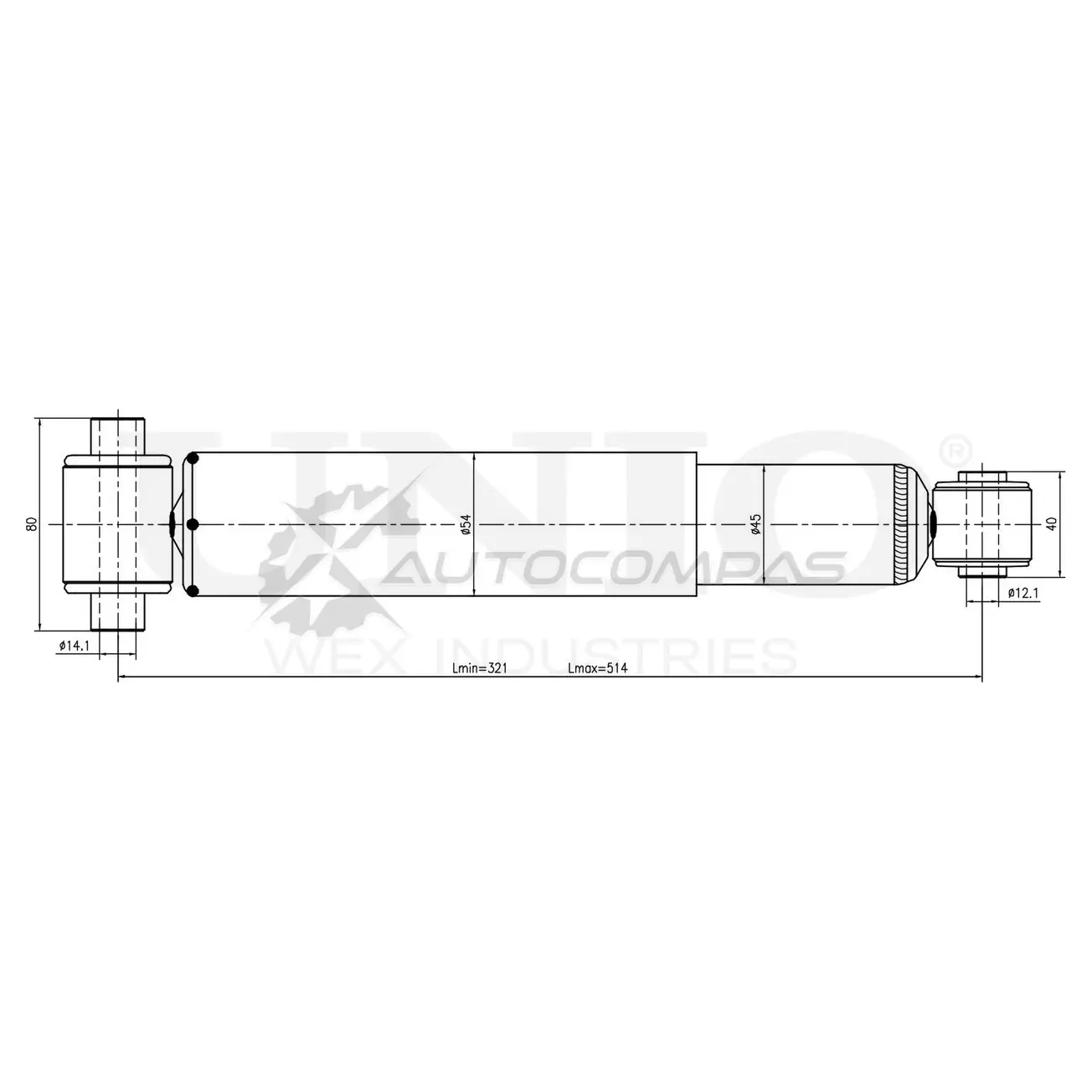 Амортизатор газовый задней подвески UNIO SAB-10775 X1QWS 1V 1441312687