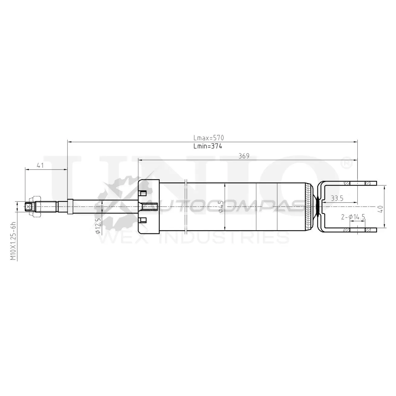 Амортизатор газовый задней подвески UNIO SAB-10698 1441312691 EJ87IS K