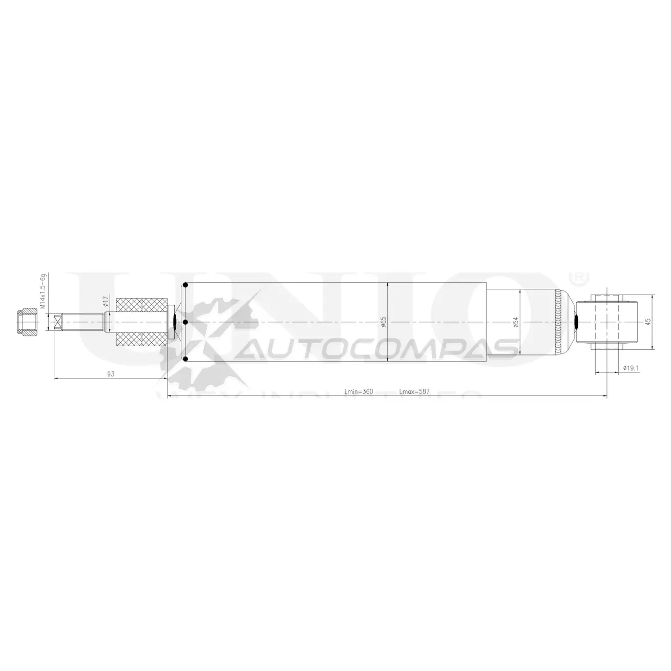 Амортизатор газовый задней подвески UNIO SAB-10500 WIAI B 1441312697