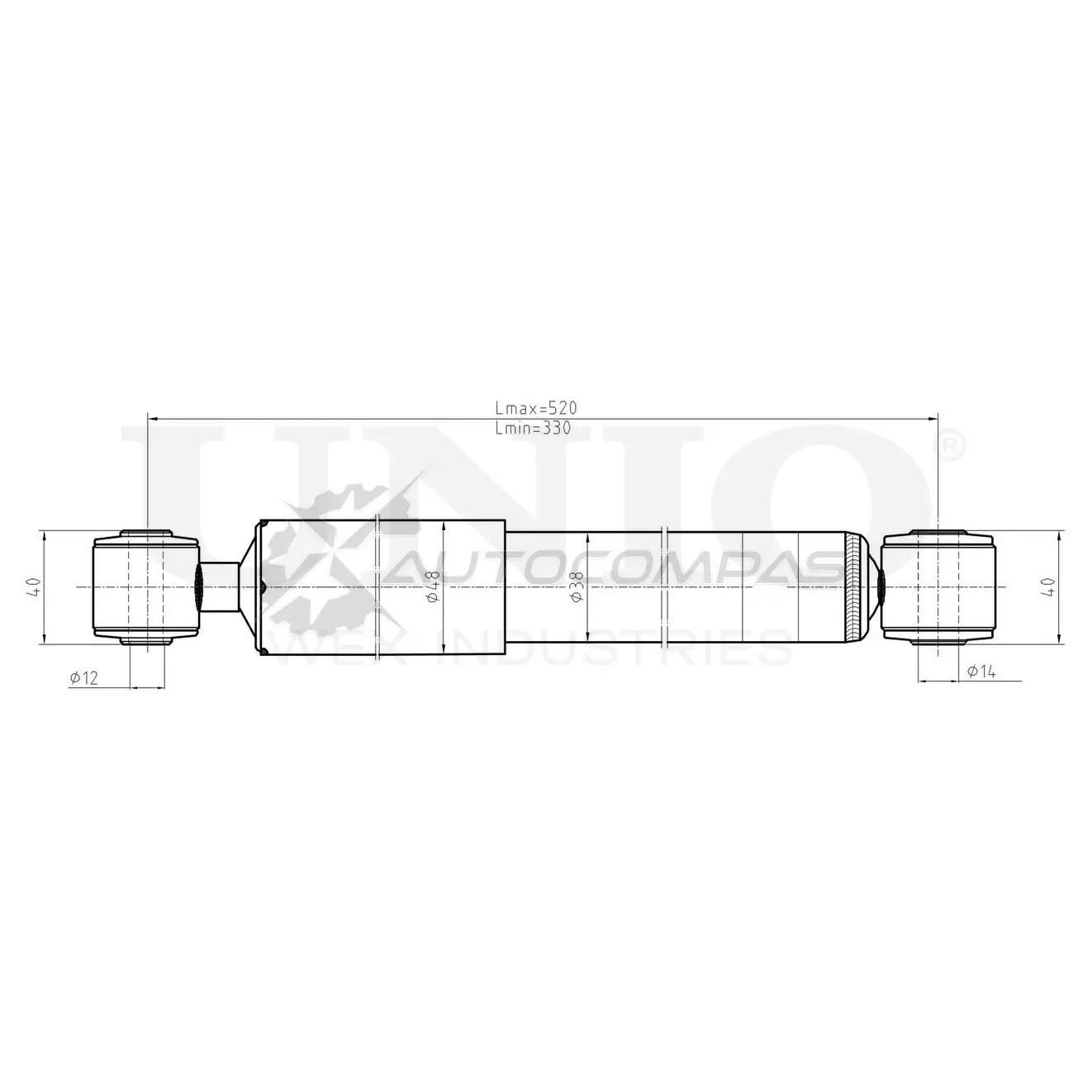 Амортизатор газовый задней подвески UNIO SAB-10445 IFJI HVM 1441312708