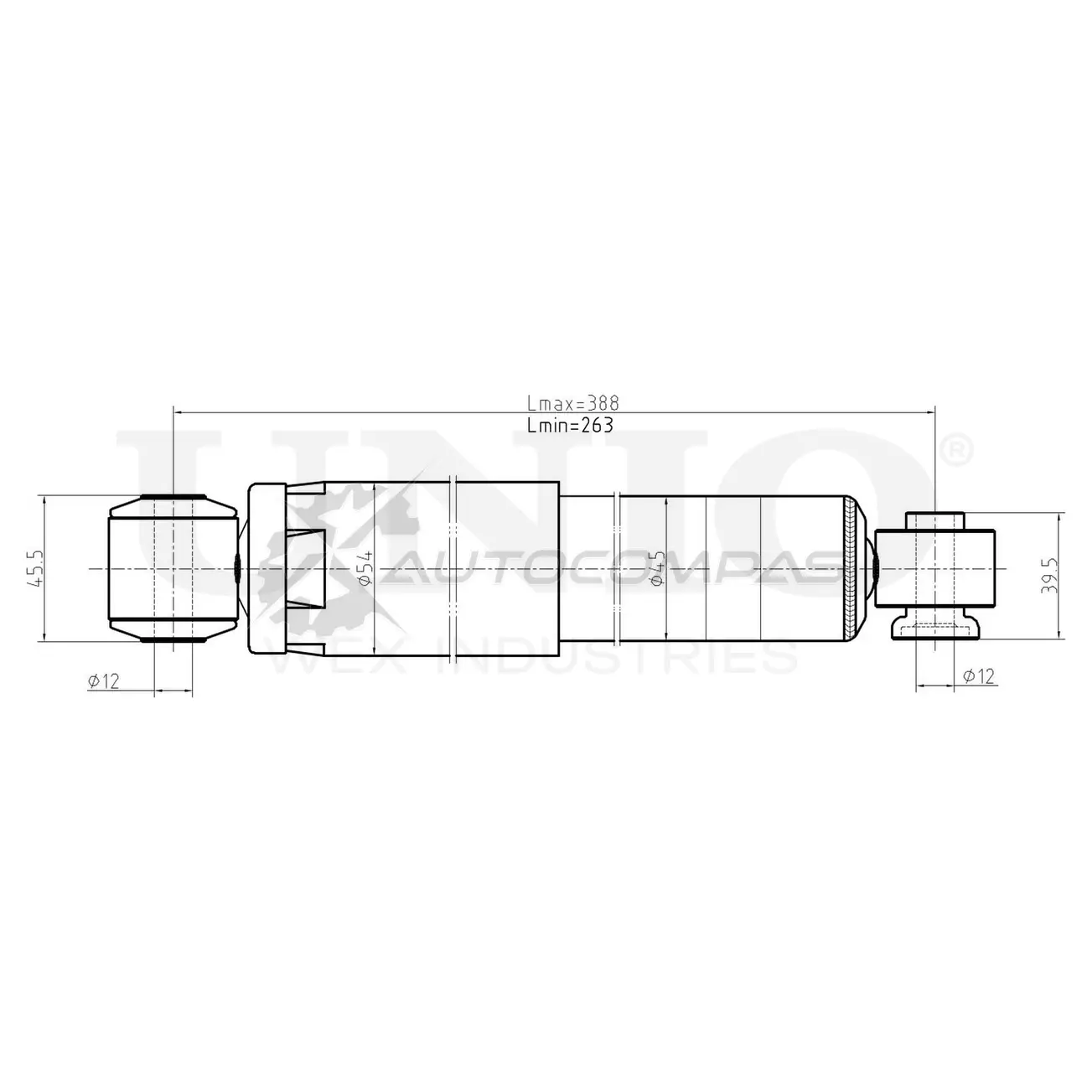 Амортизатор газовый задней подвески UNIO SAB-10727 1441312709 WW 9S11