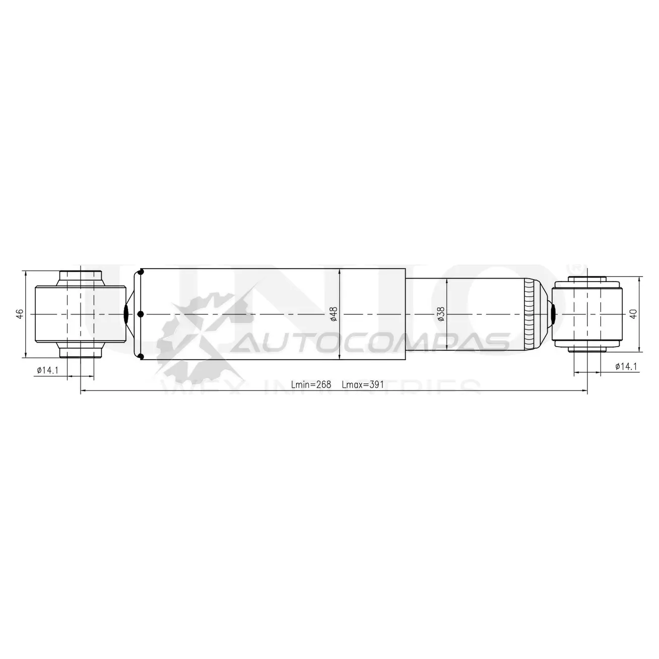 Амортизатор газовый задней подвески UNIO 1441312723 Y 713U SAB-10770
