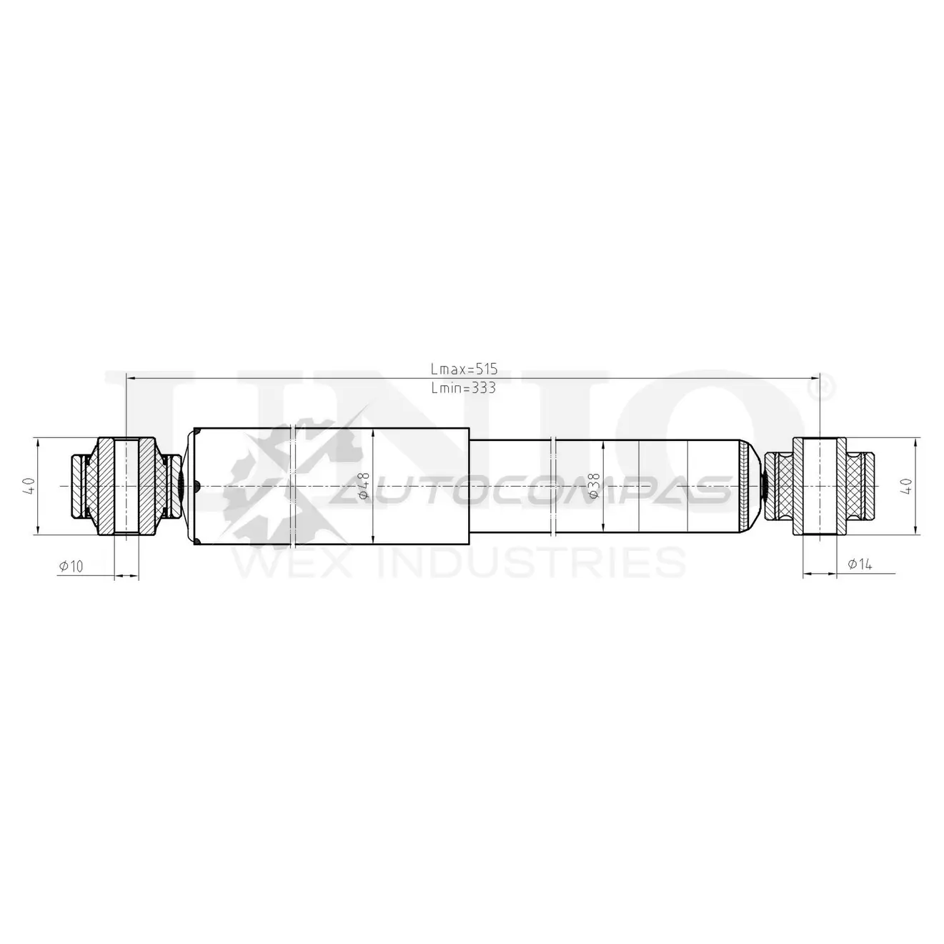 Амортизатор газовый задней подвески UNIO L PGDV 1441312725 SAB-10499