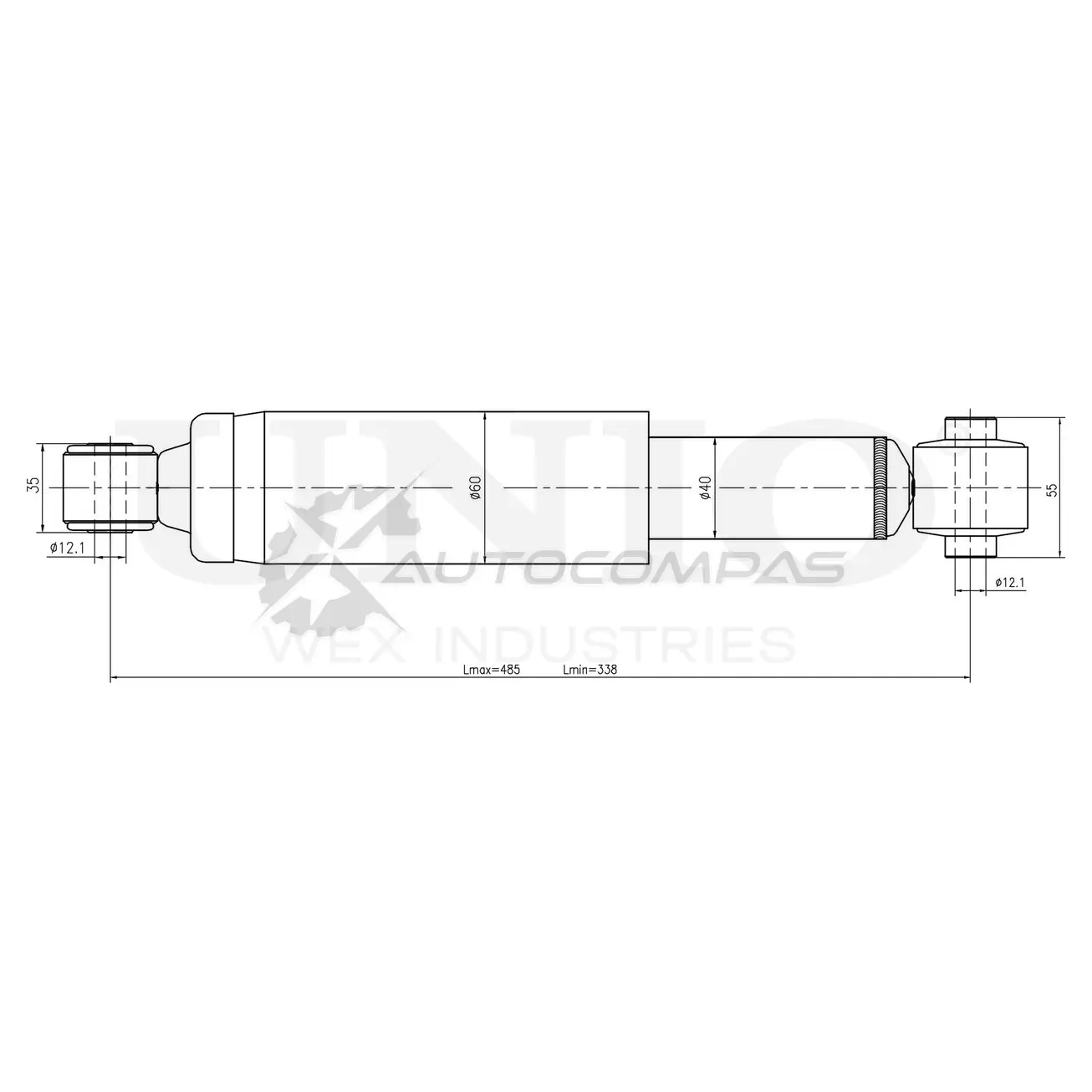 Амортизатор газовый задней подвески UNIO 9KZ 6AA 1441312734 SAB-10640