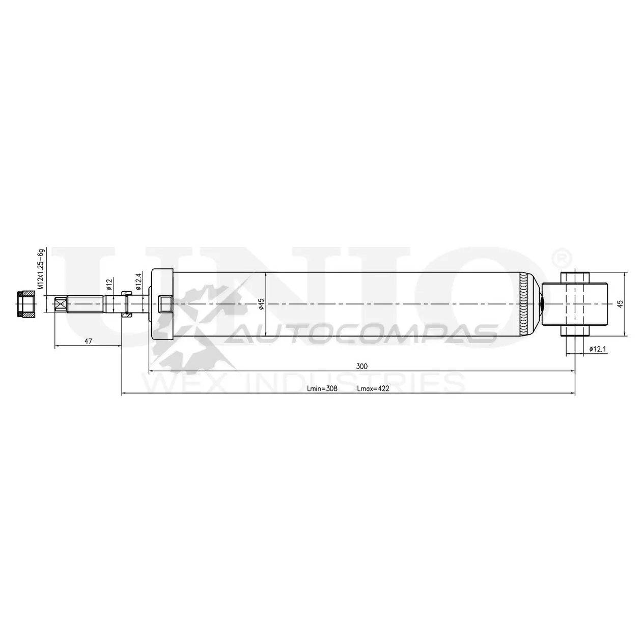 Амортизатор газовый задней подвески UNIO H0J1 EH7 1441312737 SAB-10754
