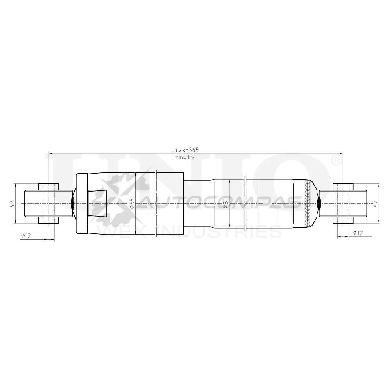 Амортизатор газовый задней подвески UNIO SAB-10475 P7W 208 1441312744