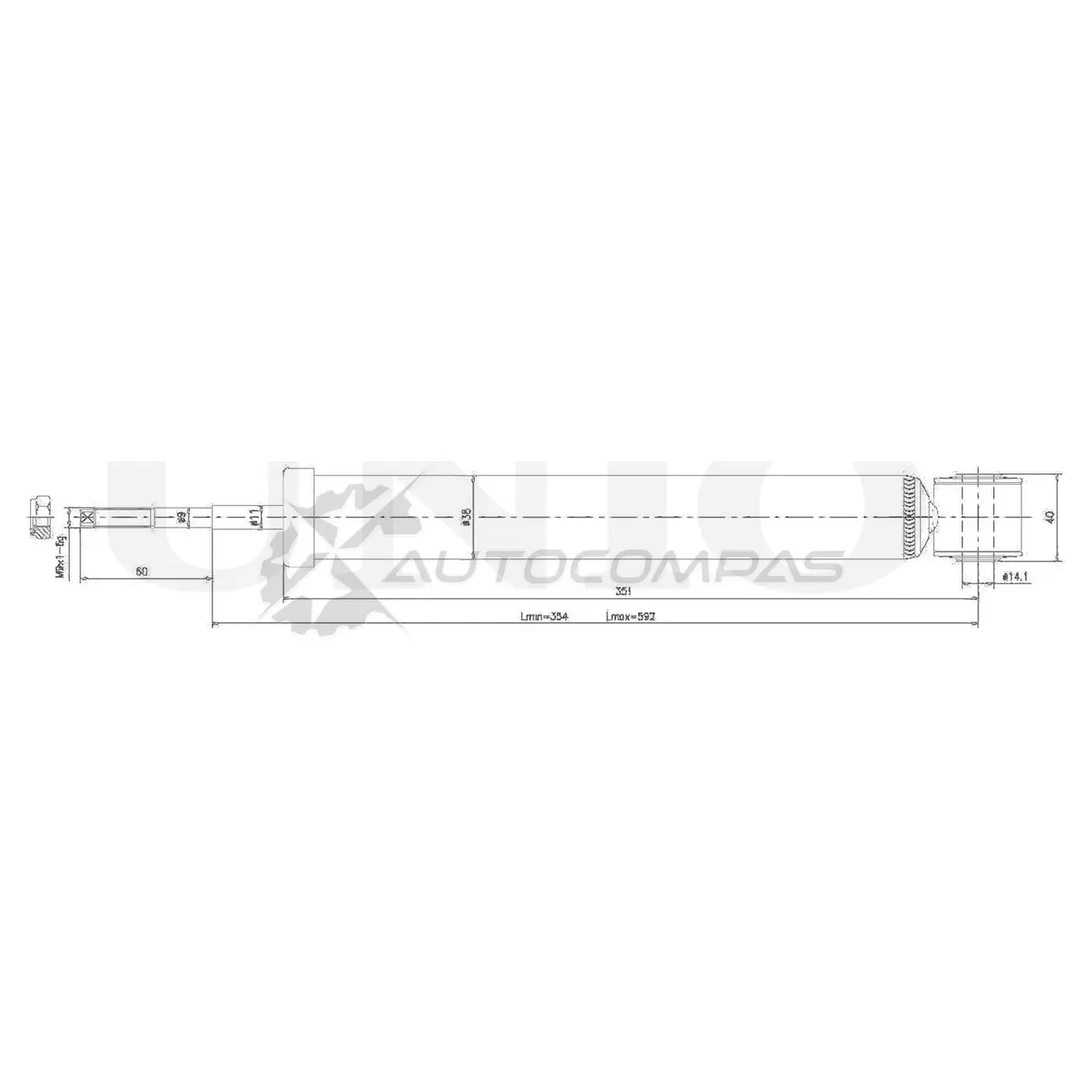 Амортизатор газовый задней подвески UNIO SAB-10726 75 B1Y 1441312747