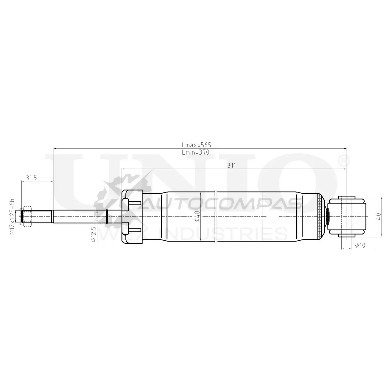 Амортизатор газовый задней подвески UNIO SAB-10485 SJ 16F 1441312748