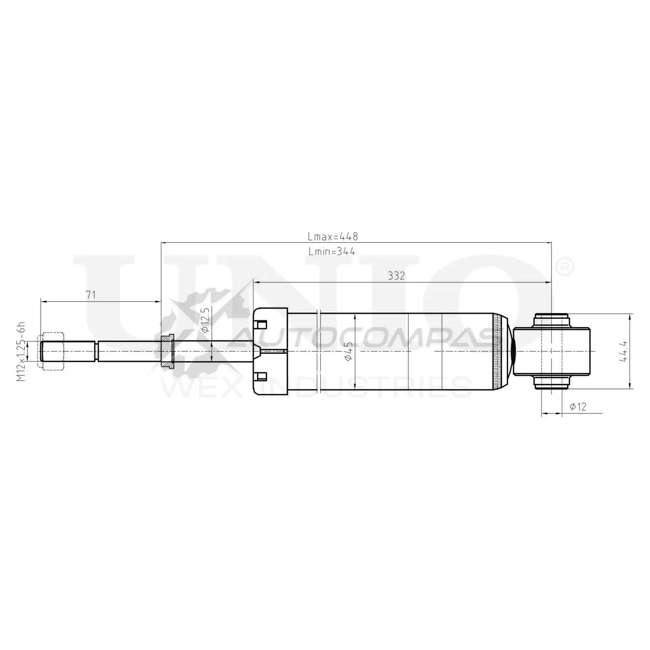 Амортизатор газовый задней подвески UNIO SAB-10663 1441312758 W P6AJY