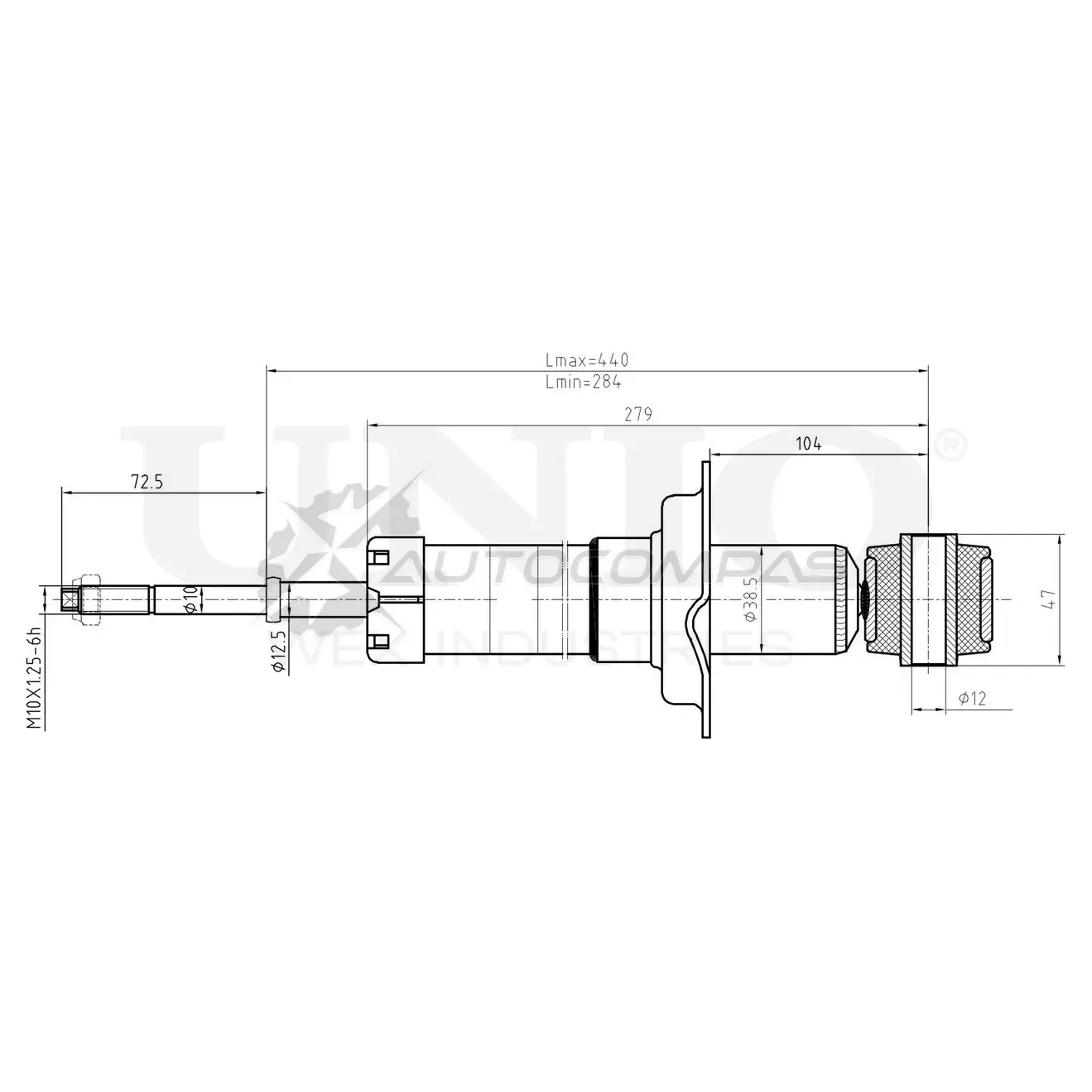 Амортизатор газовый задней подвески UNIO T TG7Z 1441312762 SAB-10560