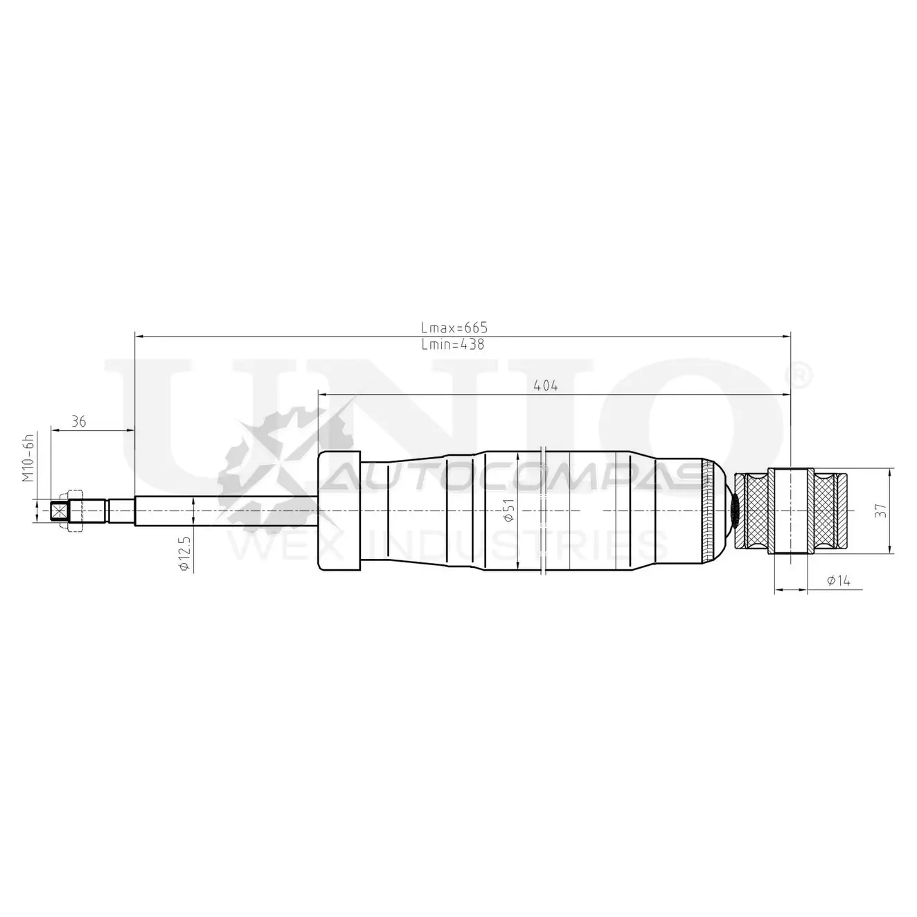 Амортизатор газовый задней подвески UNIO FY8 8S58 1441312789 SAB-10728