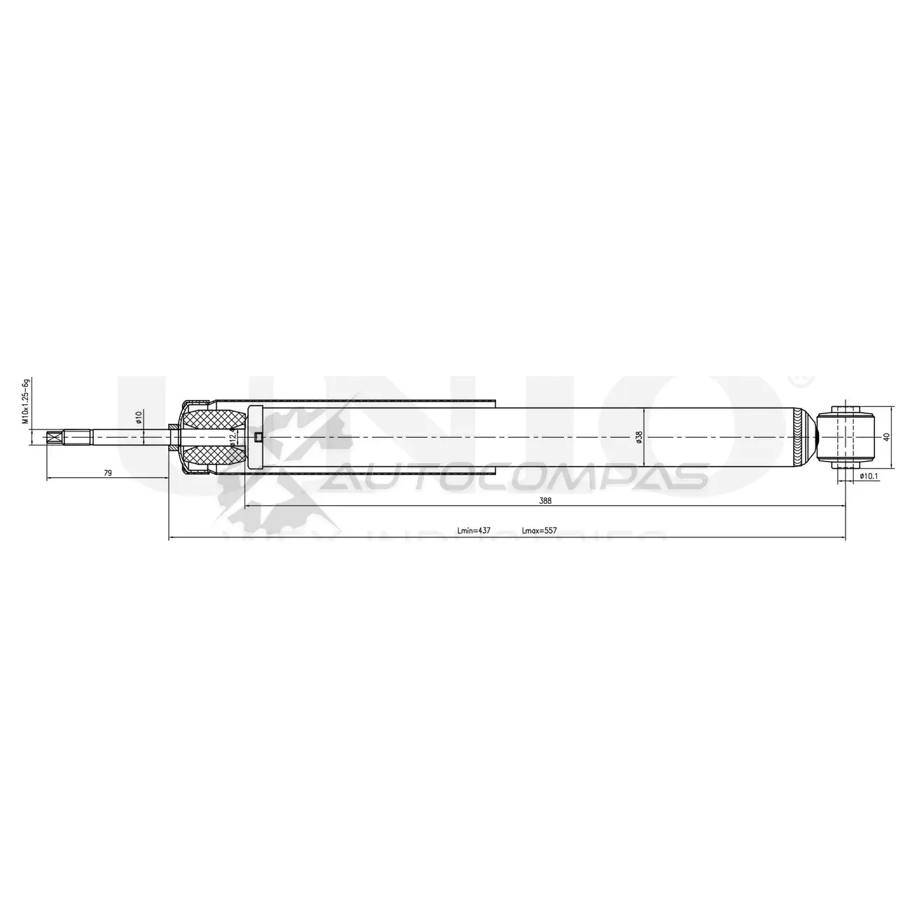 Амортизатор газовый задней подвески UNIO SAB-10645 1441312795 MC7 EUMA