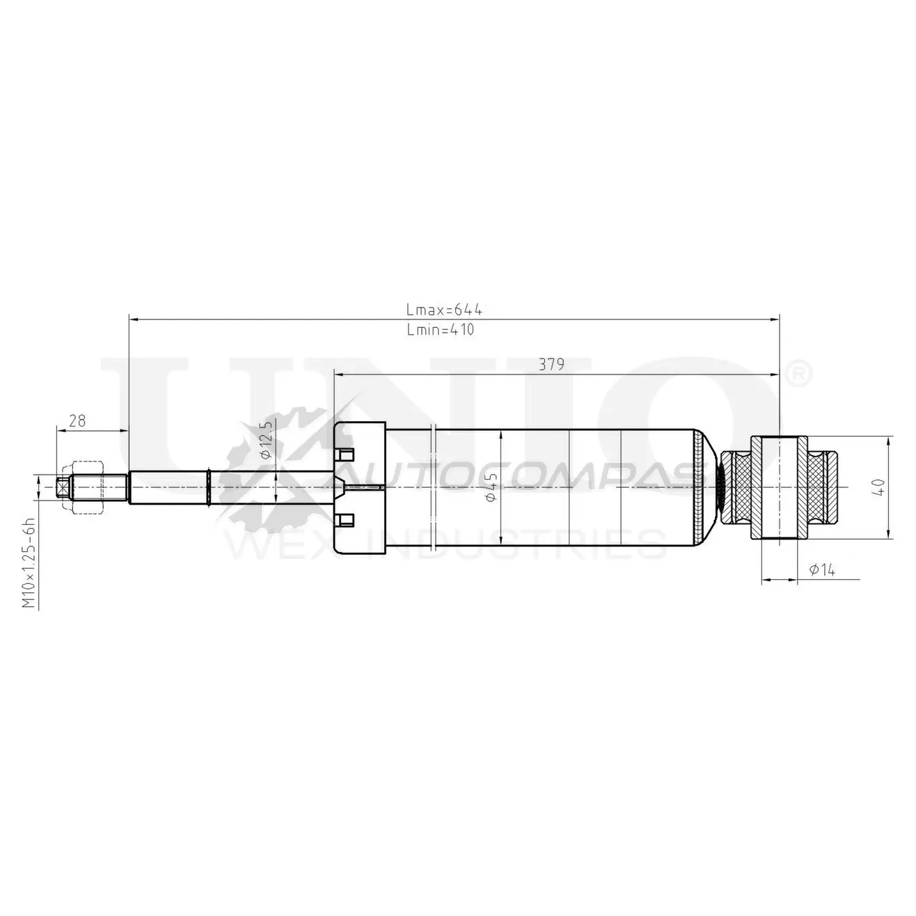 Амортизатор газовый задней подвески UNIO SAB-10737 RV0 NAL 1441312796