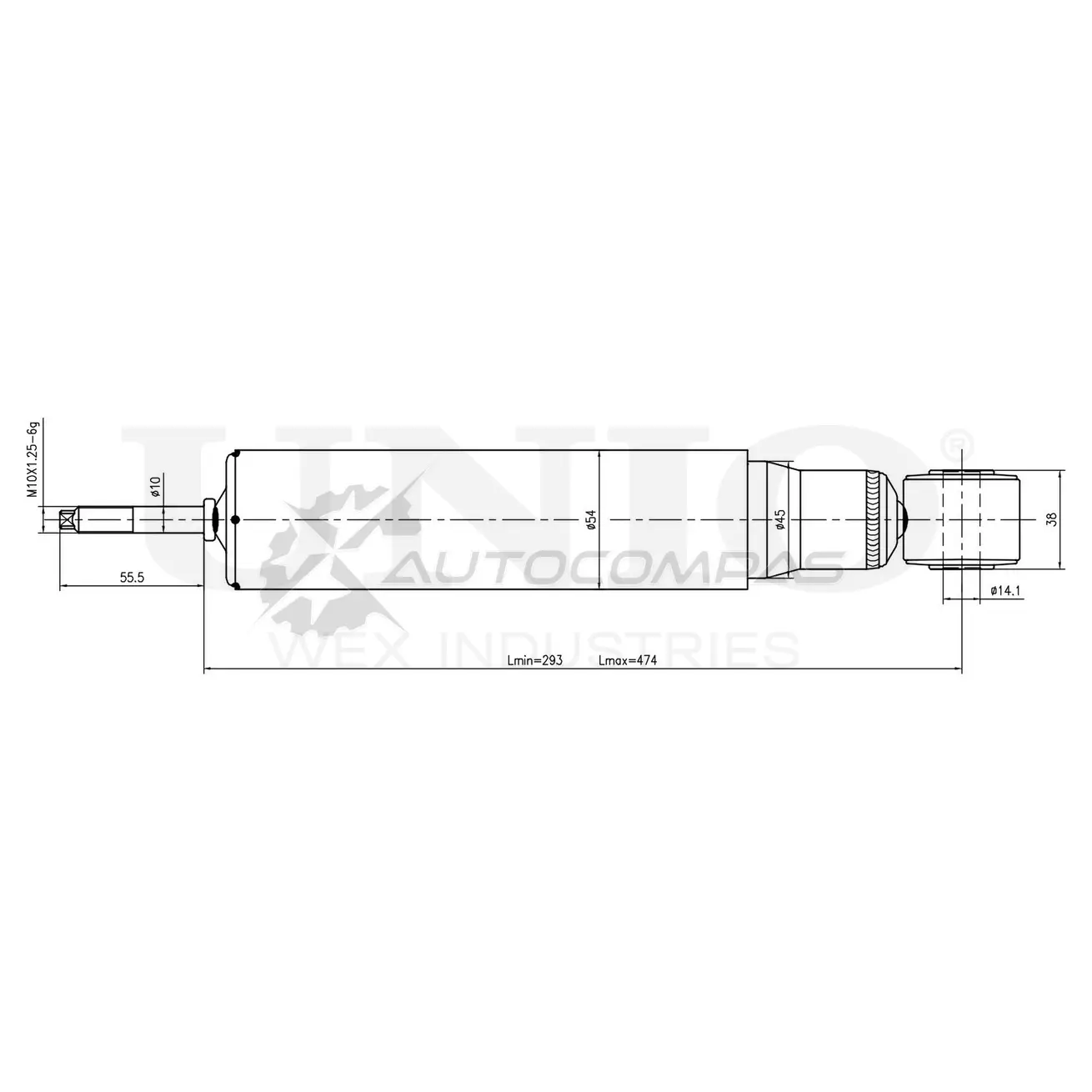 Амортизатор газовый задней подвески UNIO PWL Q2 1441312802 SAB-10755