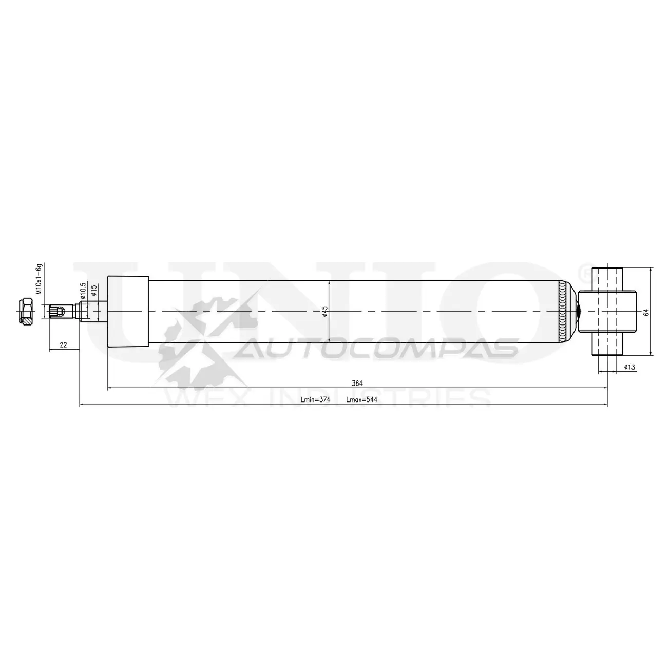 Амортизатор газовый задней подвески UNIO PK1P K 1441312820 SAB-10707