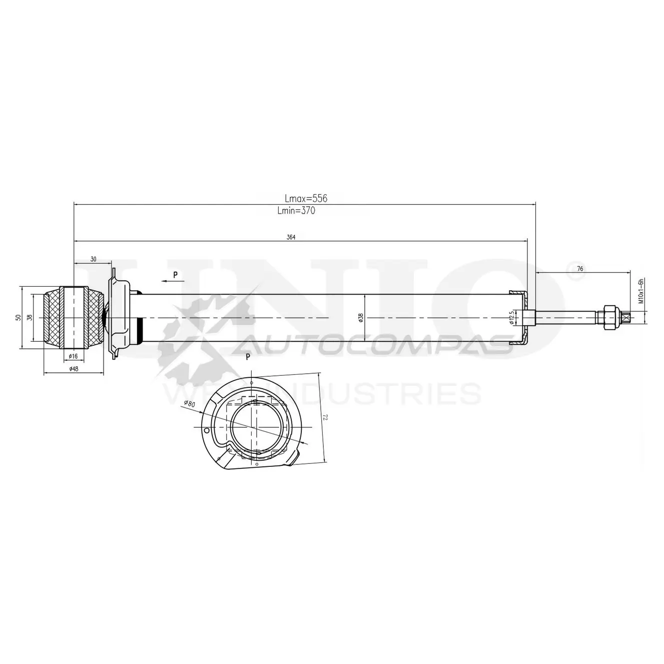 Амортизатор газовый задней подвески UNIO SAB-10412 7 Y1MBR 1441312821