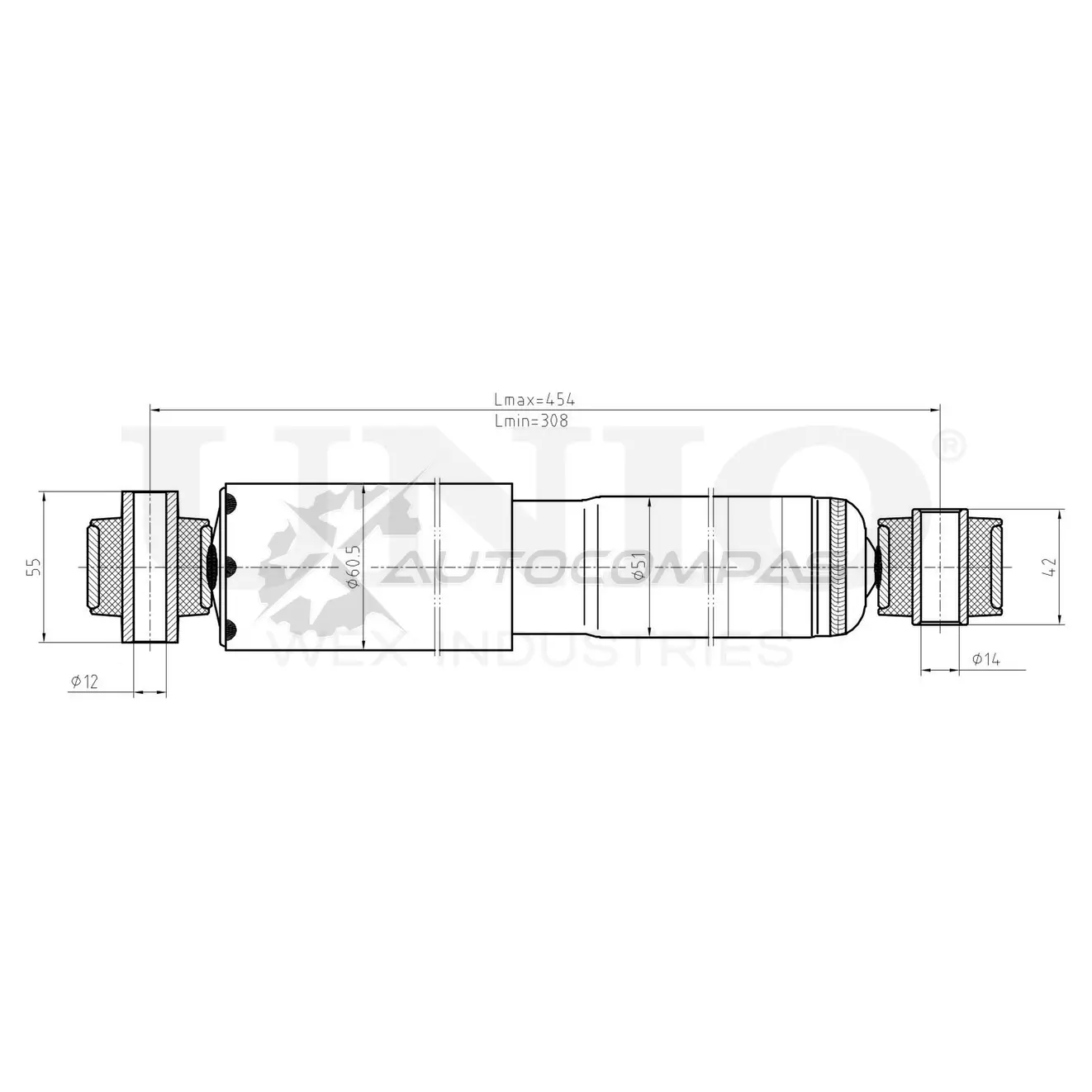 Амортизатор газовый задней подвески UNIO SAB-10647 1441312825 SR 0IQ6