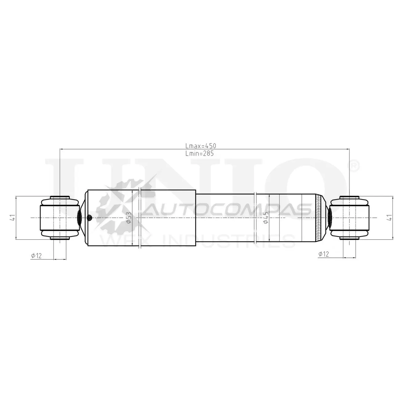 Амортизатор газовый задней подвески UNIO 1441312827 1OE K7C SAB-10440