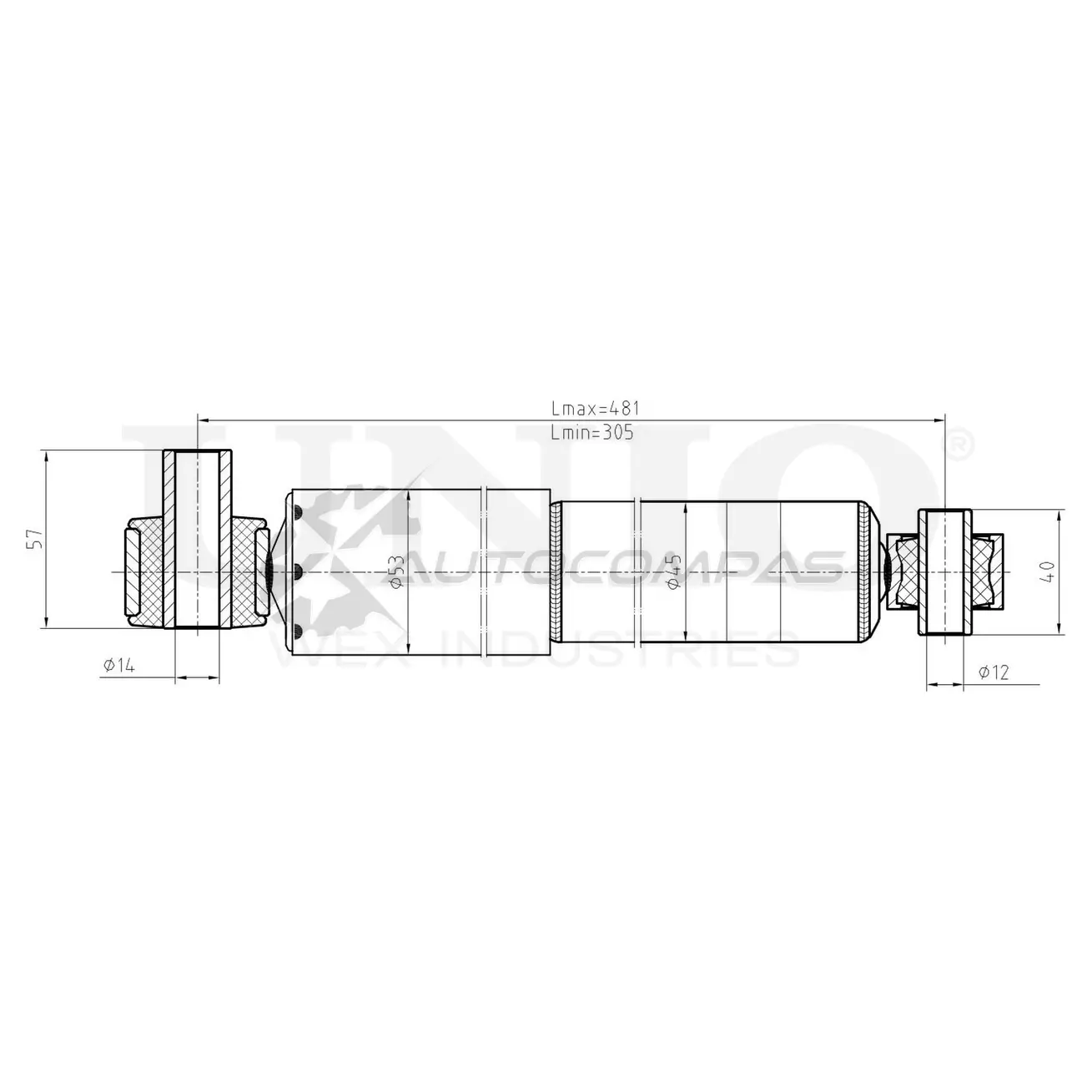 Амортизатор газовый задней подвески UNIO 1441312830 SAB-10571 U 2JP4N2