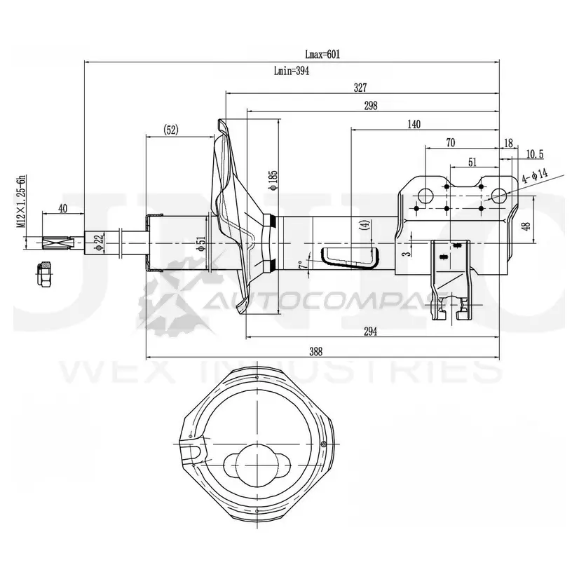 Амортизатор газовый задней подвески левый UNIO SAB-10130 1441312862 OH2P G