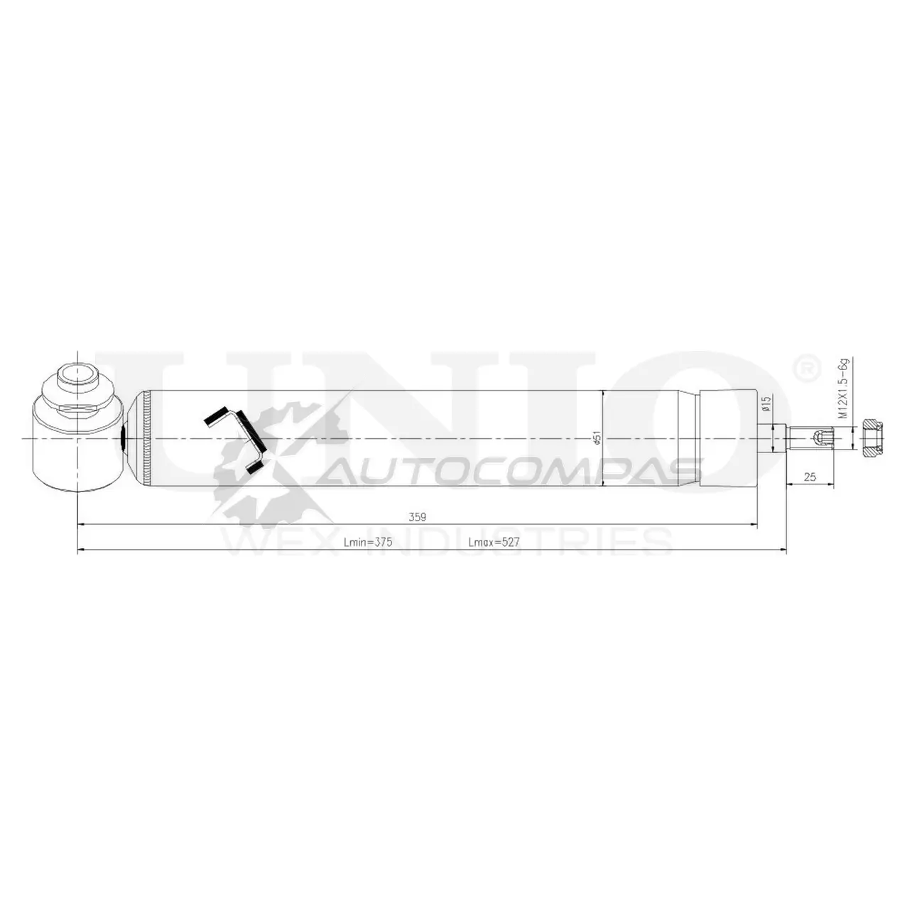 Амортизатор газовый задней подвески правый UNIO MDZ D5F 1441312871 SAB-10371