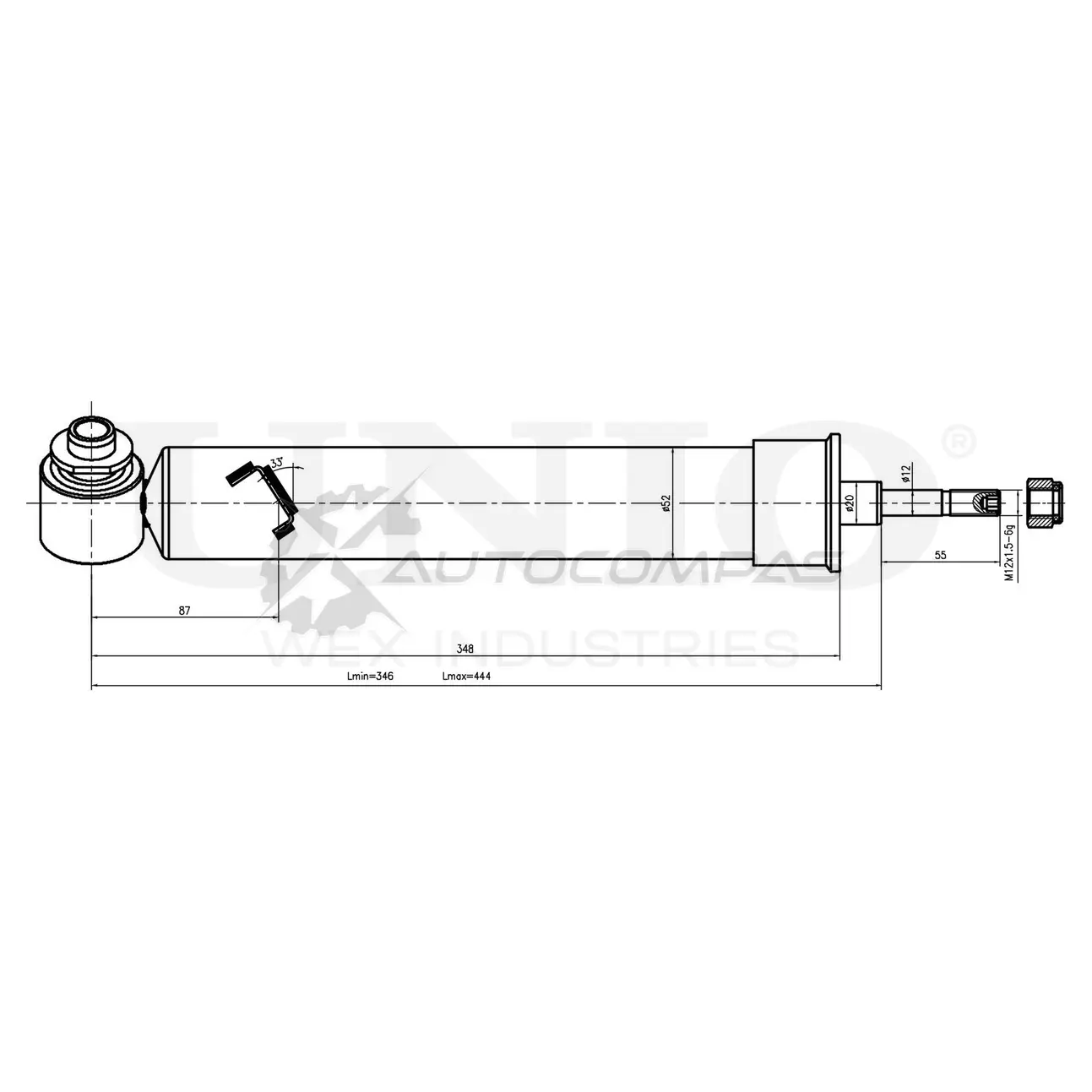 Амортизатор газовый задней подвески правый UNIO SAB-10378 X ZCCD 1441312885