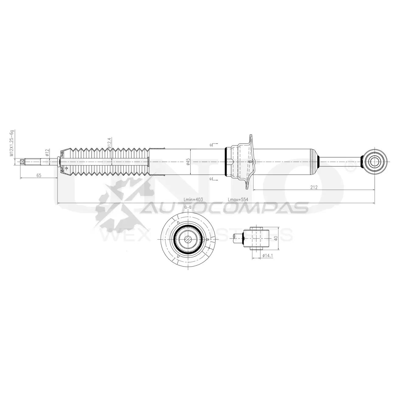 Амортизатор газовый передней подвески UNIO SAB-10554 1441312903 L1 JDG4