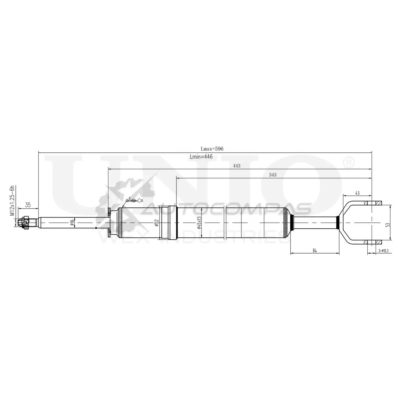 Амортизатор газовый передней подвески UNIO SAB-10468 AZDLH5 X 1441312921