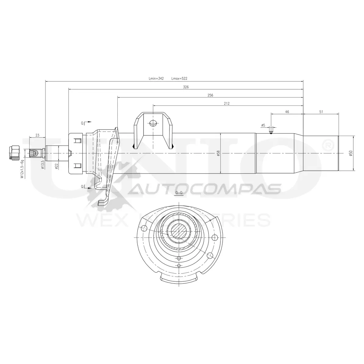 Амортизатор газовый передней подвески UNIO 5 W5E5EE SAB-10702 1441312933