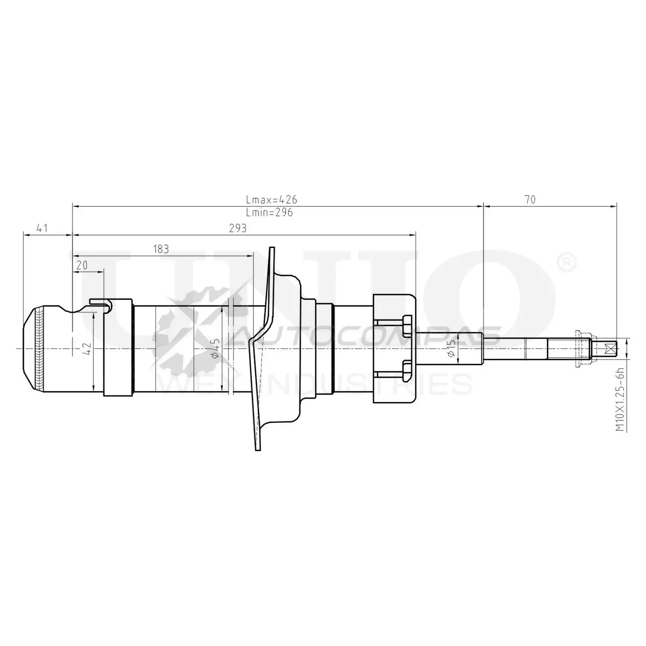 Амортизатор газовый передней подвески UNIO 1441312942 I5 69P7Q SAB-10497
